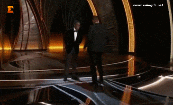 Will Smith vs Chris Rock GIF With Slap at The Night of The Oscar 2022 Download for Free and Share on Facebook or WhatsApp Messenger Chat